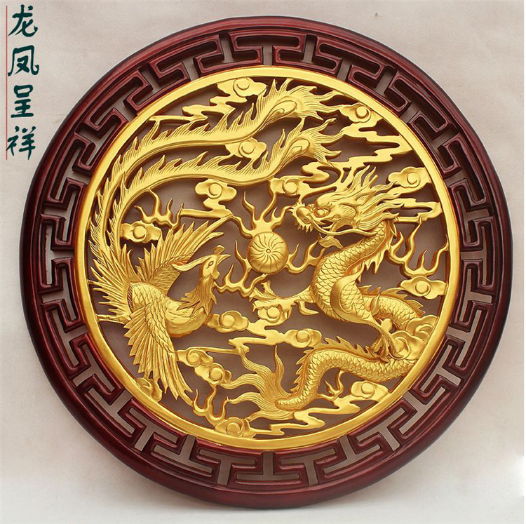
                                                                                罗诗玛诺 东阳木雕挂屏麒麟挂件工艺品 乔迁搬家礼品壁挂中式玄关家居装饰品 客厅茶室圆形木雕挂屏 麒麟祥瑞                