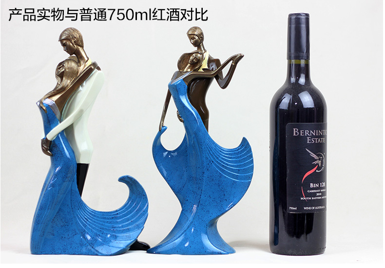 靓莎莎 欧式客厅电视柜酒柜装饰品摆件闺蜜创意实用结婚礼物卧室工艺礼品 蓝色A款 高 29CM
