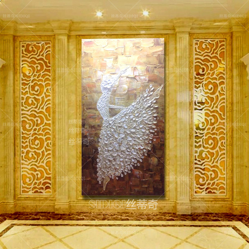 
                                        丝蒂奇SIDIQI玄关手绘欧式油画抽象挂画现代家居走廊壁炉时尚装饰有框画竖版酒店壁画芭蕾舞 欧式香槟外框 宽70*高130                