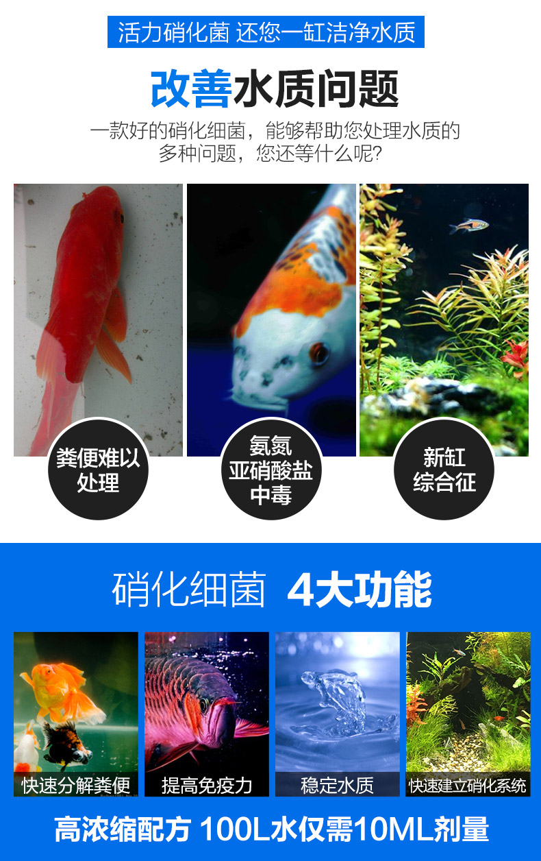 森森水族硝化细菌 水质稳定剂鱼缸净水剂消化细菌非鱼药养鱼用品鱼缸