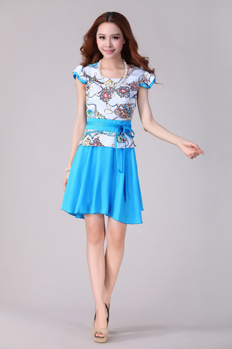 bb<em>潮流</em>前线胖妹妹<em>大码女装</em>夏装新款雪纺花色