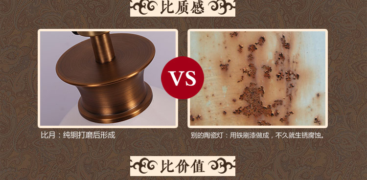 比月照明 中式客厅卧室床头灯具青花婚庆创意现代时尚景德镇陶瓷护眼灯学生台灯3261 中号