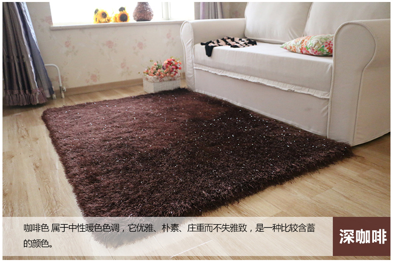 舒彩 地毯 客厅卧室茶几地毯混纺加厚6cm弹力丝地毯可定做 70CM*140CM 浅灰色K12 50CMx80CM