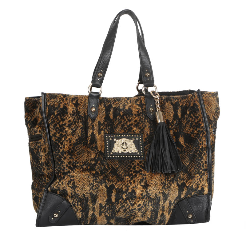 juicycouture官网,juicycouture juicy couture 橘滋 手提包 休闲包 驼色底 黑色蛇纹