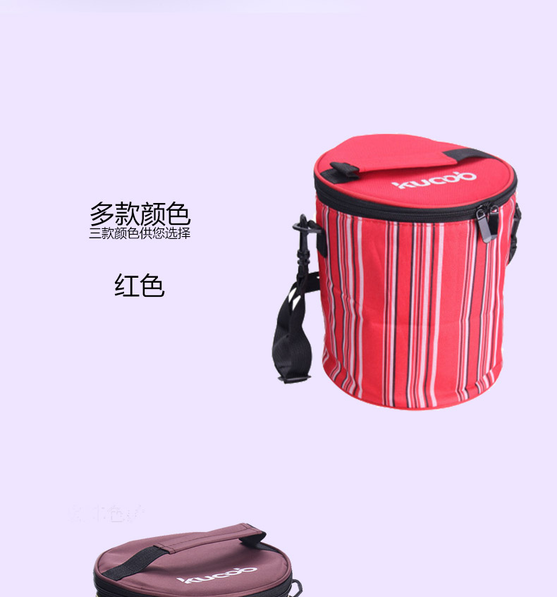 kucob硅家宝 加厚拉链式保温包多功能保温袋饭盒袋便当包 红色