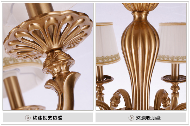 美式吊灯餐厅客厅吊灯 现代卧室吊灯 简约仿铜欧式吊灯 0294-8
