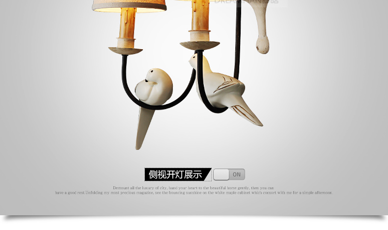 梦晗欧式复古美式乡村田园客厅灯餐厅咖啡厅三小鸟壁灯装饰灯8024-2w 8024-2w