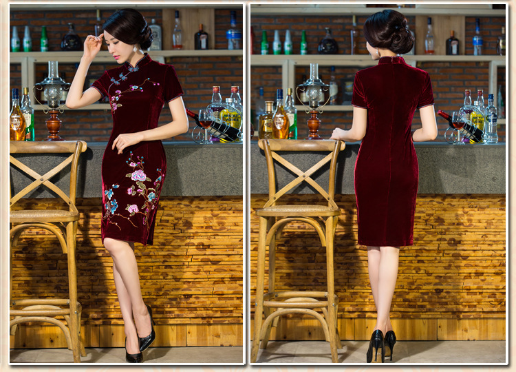 Deere holy, 2015 new moms wedding Kim scouring pads retro dresses cheongsam dress improved skirt wine red L picture, prices, brand platters! The elections are supplied in the national character of distribution, so action, buy now enjoy more preferential! As soon as possible.