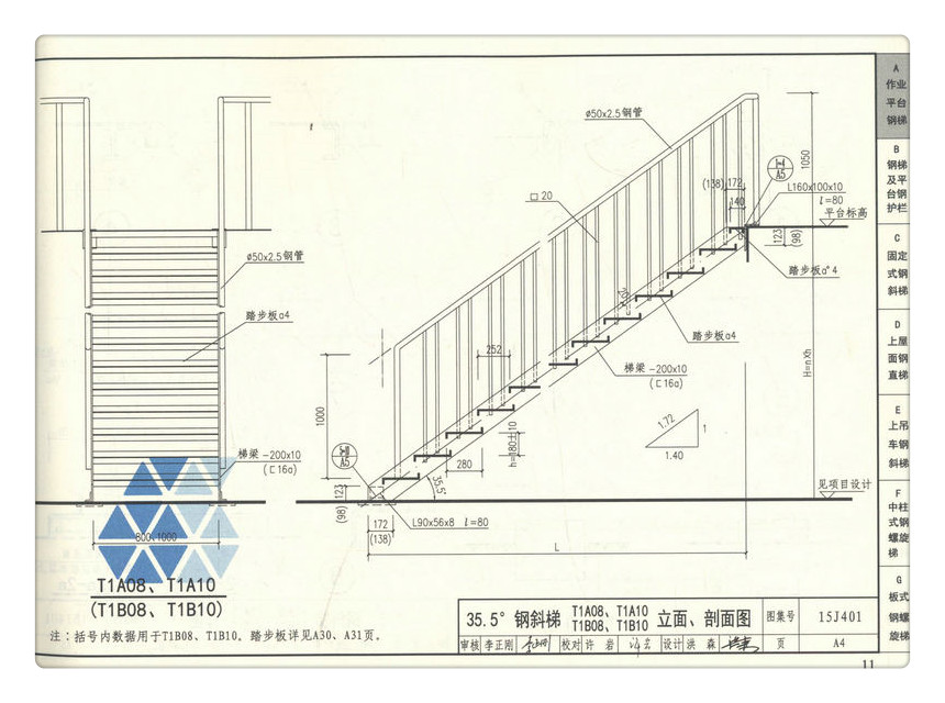 正版现货 15j401 钢梯 国家建筑标准设计图集 国家建筑标准设计图集