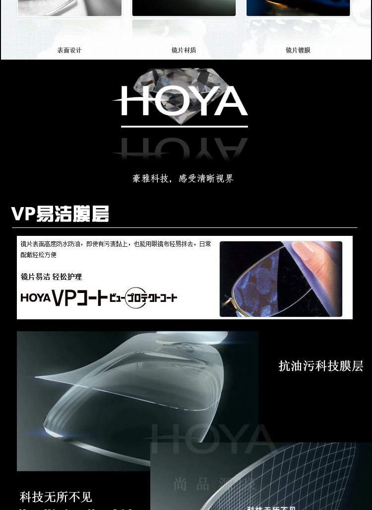 hoya 日本豪雅眼镜片新悦vp nulux1.50非球面树脂镜片