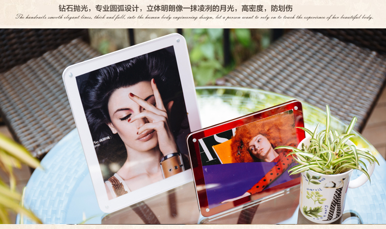 
                                        品旭 现代欧式客厅简约设计亚克力可组合相框相架摆台5寸6寸7寸8寸10寸A4 冰雪白 A4                