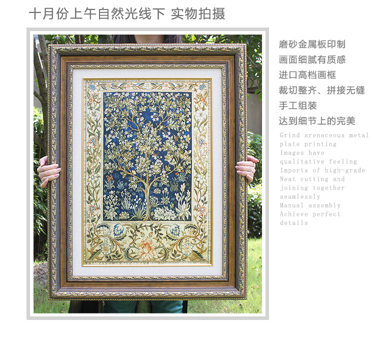 
                                        列昂纳多（ART PIONEER） 发财树现代时尚玄关装饰画进口油画框欧式壁画背景墙画 锦绣年华-欧式油画框 外框尺寸70x90cm                