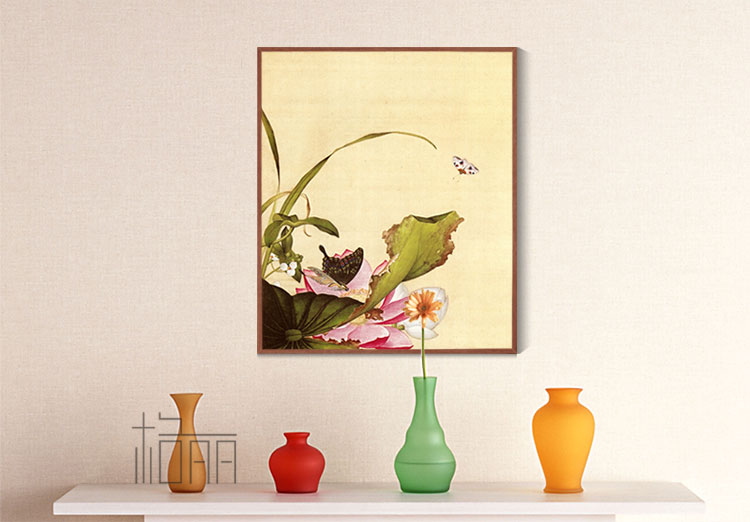 Timax客厅装饰画中式实木有框画 郎世宁花鸟画 客厅背景画玄关壁画餐厅挂画新中式别墅喷绘 喜上枝头-三联 60*80cm高档实木有框画35mm厚