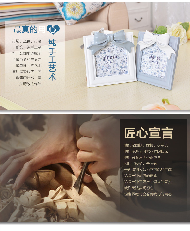 图慕 韩式树脂创意婚纱照相框相片架摆台7寸56寸8寸10寸A412寸16寸20寸 4寸圆形灰色 灰姑娘韩式蝴蝶结相框