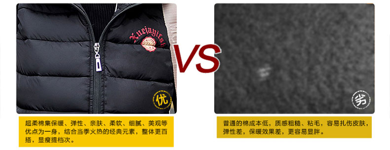 昱琪2015秋冬新款棉马甲女短款连帽时尚棉背心女韩版修身坎肩外套YQ054 黄色 L
