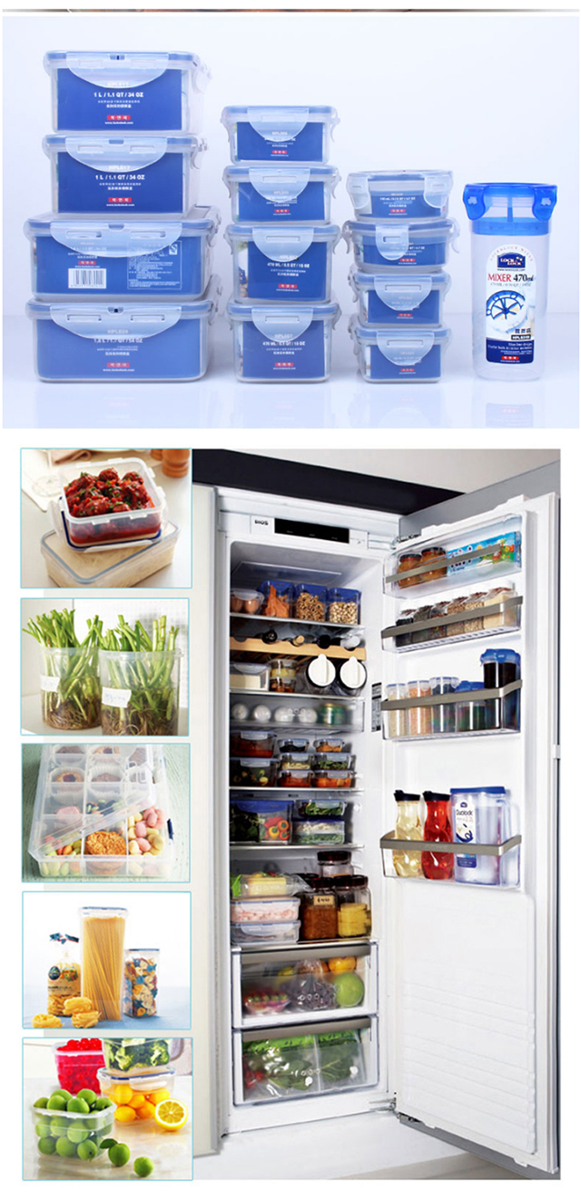 乐扣乐扣 塑料保鲜盒 大容量四分隔便当盒 密封饭盒 hpl858c 1.6l