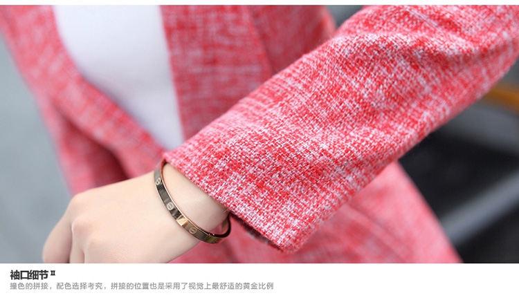 包邮2015年秋装女款爆中长款大方外套时尚帅气典雅田园百搭潮西装 灰色 L