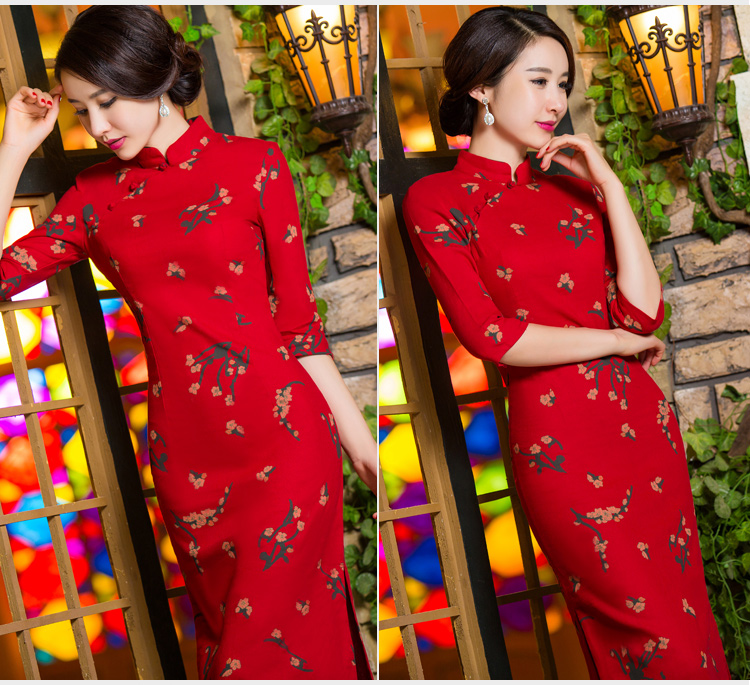 In accordance with the 2015 autumn Carlisle-three new for women of nostalgia for the video in the thin qipao Sau San large cuff improved long cheongsam dress linen HUANGMEI XXL picture, prices, brand platters! The elections are supplied in the national character of distribution, so action, buy now enjoy more preferential! As soon as possible.