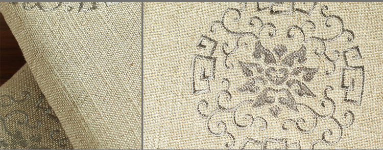 Nobildonna 亚麻绣花 禅坐垫 打坐垫蒲团 榻榻米 座垫 A款 43*43*3cm