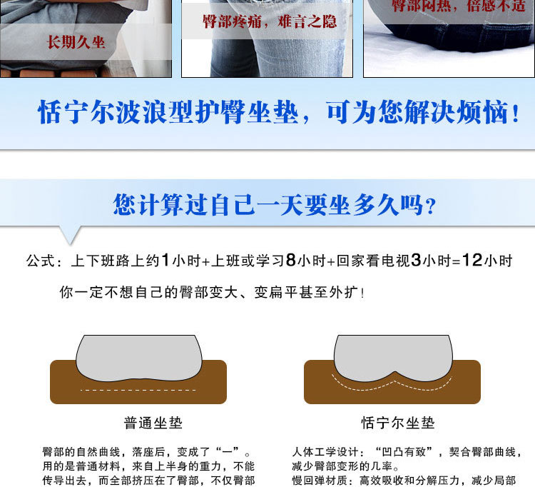 恬宁尔 记忆棉慢回弹记忆棉保健腰靠 汽车靠垫 办公室腰枕 车用护腰垫背