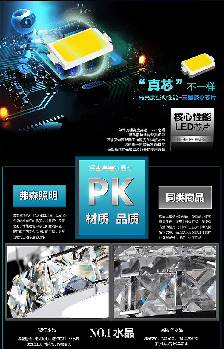 弗森 现代简约led吸顶灯 长方形大气客厅灯 创意卧室灯餐厅灯6042 6头LED预售