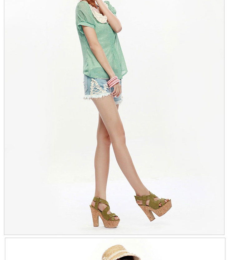 T-HILL2014韩版潮蕾丝花边牛仔短裤 女 夏装 大