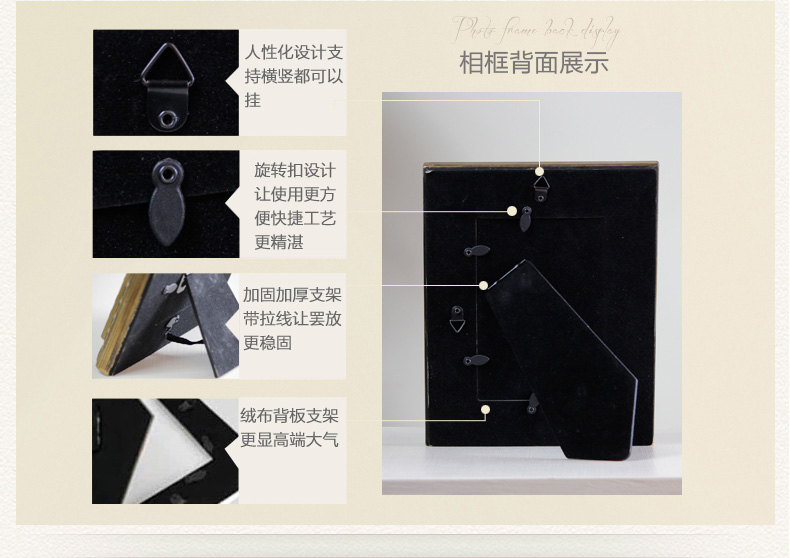 Snnei室内 实木相框画框照片挂墙欧式像框组合 古典法式复古风格摆台像框 欧式烫金相框 3寸