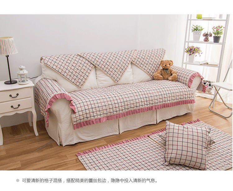 素锦城 秋冬加厚棉麻沙发垫四季通用欧式加厚防滑坐垫 沙发巾罩套套装坐垫 四季如春-咖色 90cm*210cm单条装