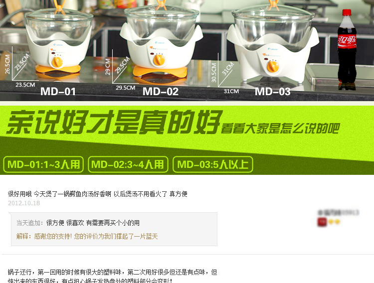 德朗DELAN玻璃慢炖锅电炖锅煲汤煲盅煮粥煮药养生汤煲 MD01