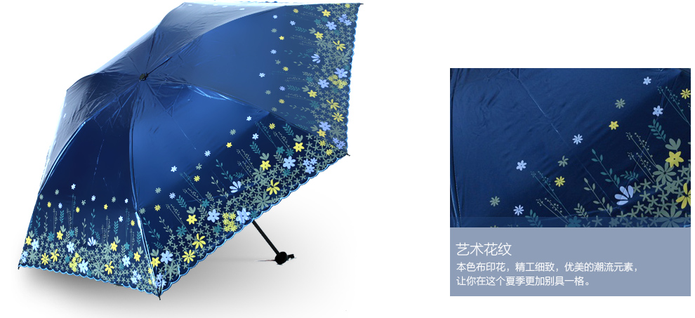 上海故事超轻遮阳伞夏季女士防紫外线黑胶太阳伞时尚折叠晴雨伞科技碳纤维伞骨超轻 仅125克 巴格卡其