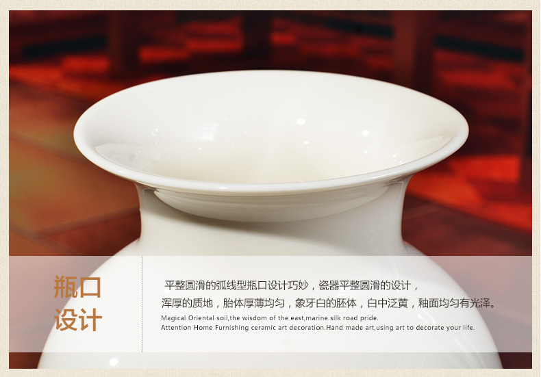 
                                        东方泥土 陶瓷手绘花瓶摆件 客厅博古架装饰品/青山龙瀑D59-16                