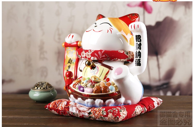 
                                        招财猫摆件 特大摇手招财猫超大号日本陶瓷开业礼品YS 特大招财进宝摇手猫                