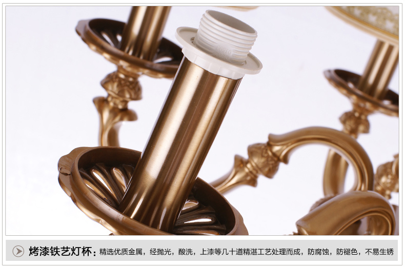 美式吊灯餐厅客厅吊灯 现代卧室吊灯 简约仿铜欧式吊灯 0294-8