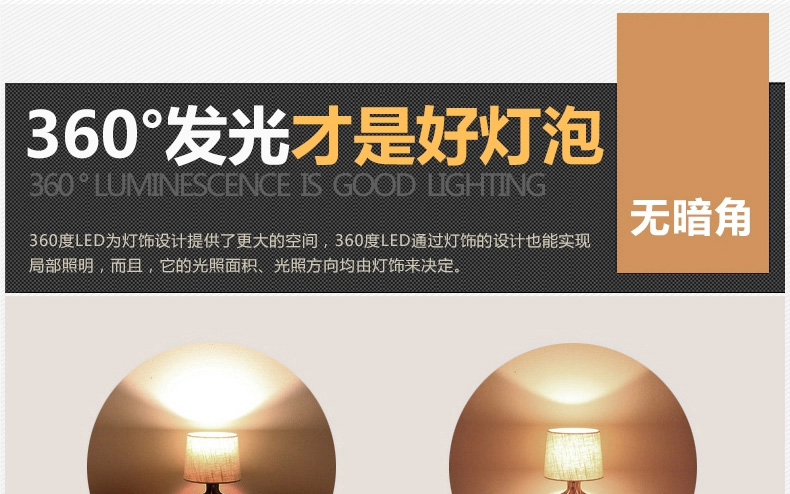 梦晗LED灯泡E27 节能螺口led灯5w球泡 正白暖白光源灯具MH-5 正白光
