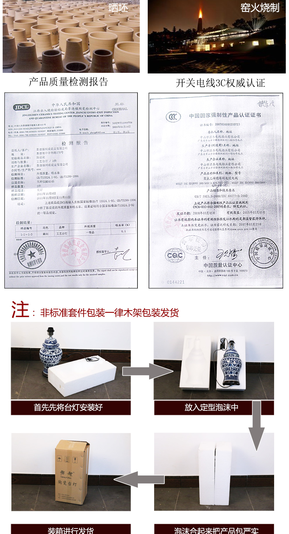 
                                        唐英新中式台灯 景德镇陶瓷卧室装饰台灯  手绘青花中式灯具  喜上梅梢                