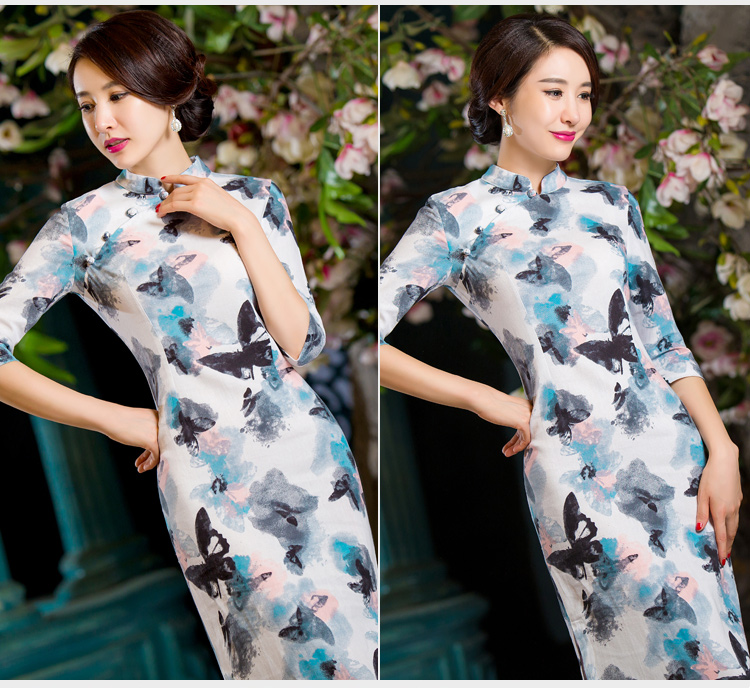 In accordance with the 2015 autumn Carlisle-three new for women of nostalgia for the video in the thin qipao Sau San large cuff improved long cheongsam dress linen HUANGMEI XXL picture, prices, brand platters! The elections are supplied in the national character of distribution, so action, buy now enjoy more preferential! As soon as possible.