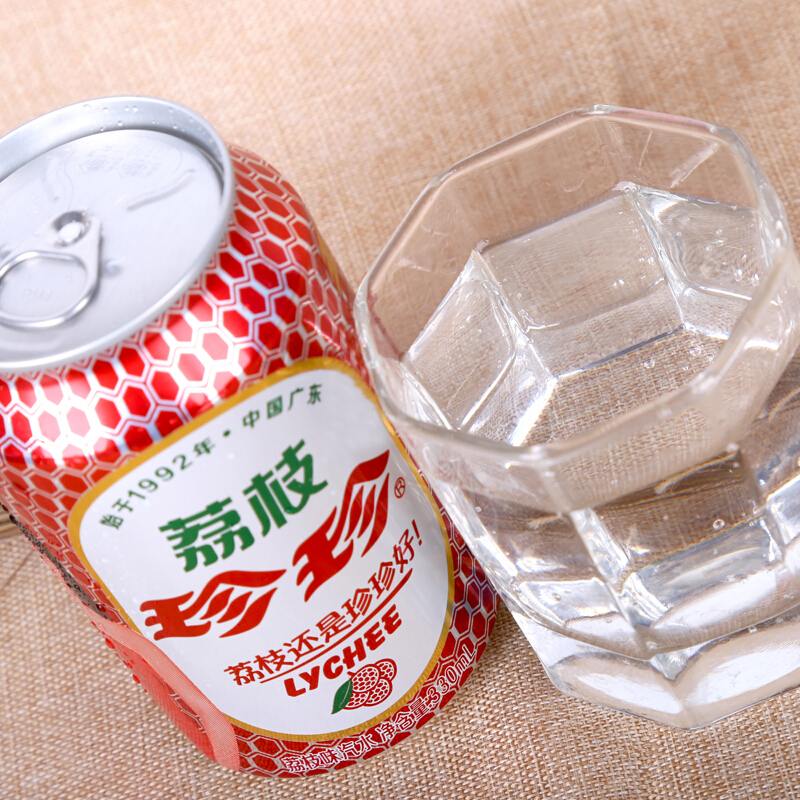 荔枝饮料珍珍整箱330ml*24罐 80 90后怀旧零食品碳酸汽水包邮_ 7折