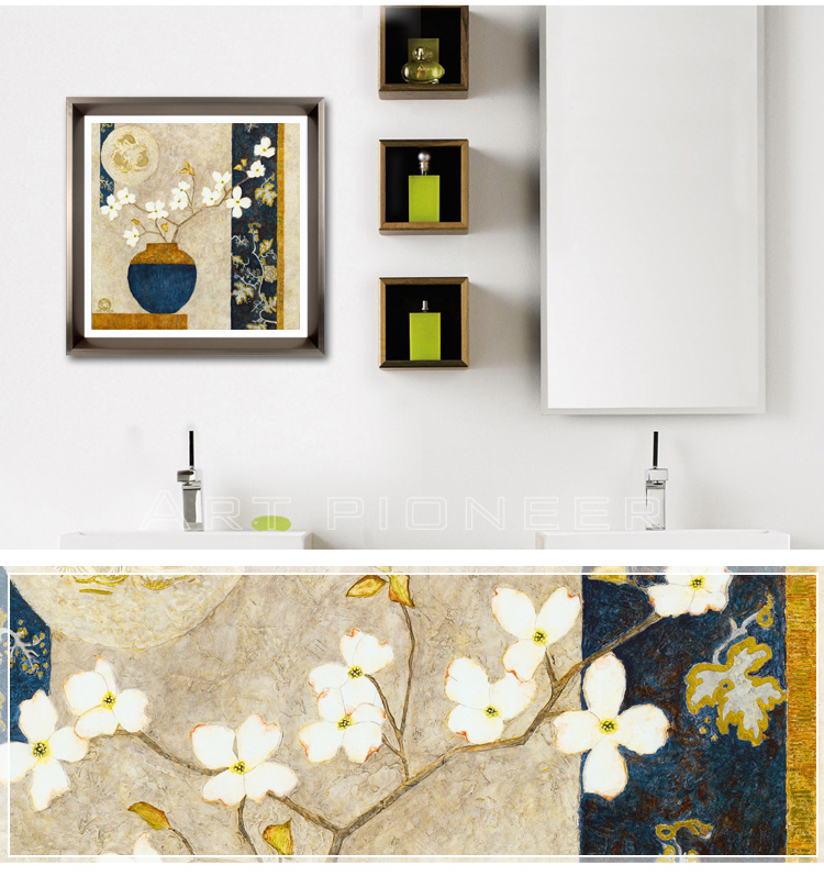 
                                                                                列昂纳多（ART PIONEER） 静物花卉客厅玄关过道装饰画浴室卫生间床头背景墙画壁画 静待花好A 外框尺寸60x60cm                
