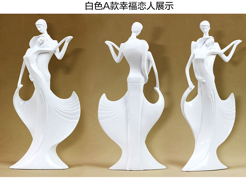 靓莎莎 欧式客厅电视柜酒柜装饰品摆件闺蜜创意实用结婚礼物卧室工艺礼品 蓝色A款 高 29CM