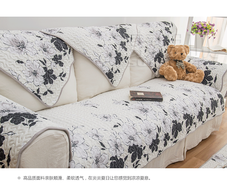 
                                        素锦城 纯棉布艺沙发垫沙发巾坐垫飘窗垫格子欧式田园真皮可定做 香浓古力 90cm*90cm可做靠背扶手                