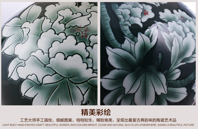 中式陶瓷台灯卧室床头灯欧式客厅书房台灯 复古婚庆装饰台灯 DH1301
