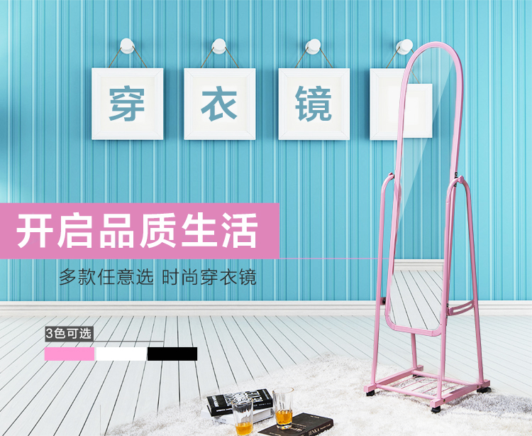 全身镜子 穿衣镜 落地镜鞋架 壁挂镜服装镜仪容镜试衣镜 置地高么蕉 有支架白色150*44 其他 是
