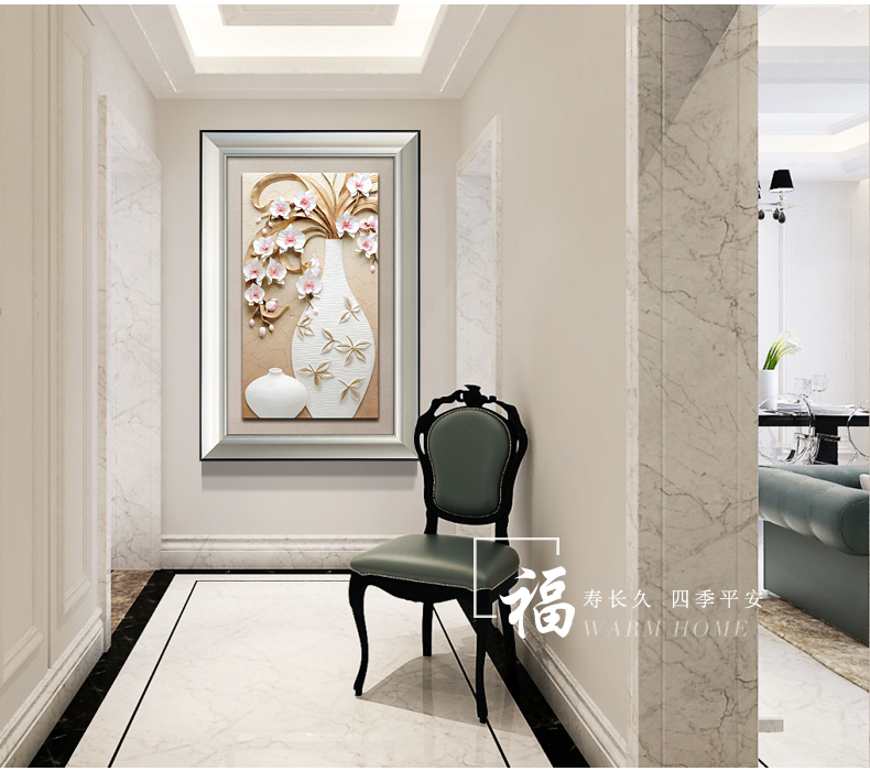 
                                                            福雕家饰（RELIFE）客厅装饰画3D立体玄关画单幅壁画现代简约沙发背景墙画挂画 板画 沁心花语 框画 80cm*120cm*1                