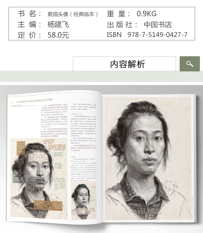 经典全集 临本素描头像书籍人物临摹本中国美院中央美院名师联考写生