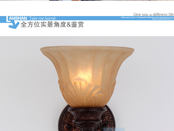 岚珊 欧式壁灯具时尚卧室灯床头灯客厅灯简约过道灯饰B152