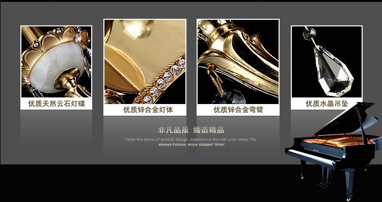 AOVVO 欧式进口锌合金云石水晶壁灯 客厅卧室餐厅过道灯具灯饰1030w 双头K9水晶 不带光源