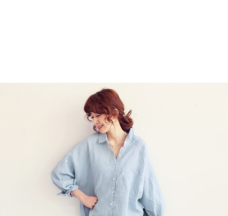 Estee Lauder year Ting 2015 spring and summer new thick mm mandatory Korean fashion summer and autumn the softness relaxed the long-sleeved shirt, blue 8002 are code pictures, price, brand platters! Elections are good character, the national distribution, so why buy now enjoy more preferential! Health