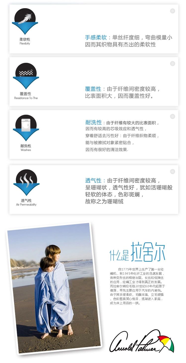 美国花雨伞家纺 双面拉舍尔儿童毯子婴儿盖毯舒适毛毯 幸福熊 100*140cm
