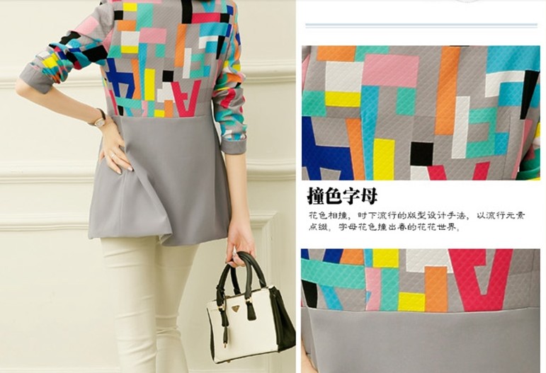 布咪朵2015新款韩版秋装小西装中长款修身西服外套0127# 灰色 XL