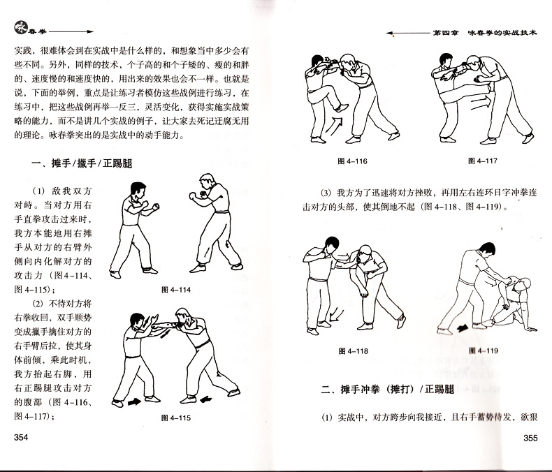 咏春拳(黄涛作者)格斗教程拳谱 叶问永春三套拳桩法实战 咏春拳法